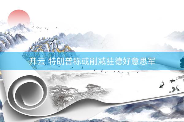 开云 特朗普称或削减驻德好意思军